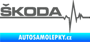 Samolepka Srdeční tep 034 levá Škoda škrábaný titan