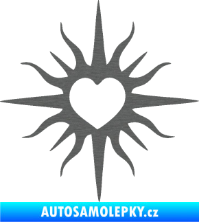 Samolepka Srdíčko 006 škrábaný titan