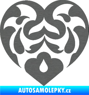 Samolepka Srdíčko 007 škrábaný titan