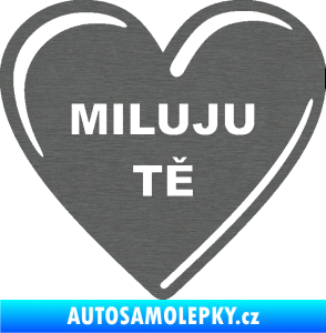 Samolepka Srdíčko 015 miluju tě škrábaný titan