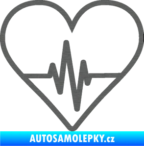 Samolepka Srdíčko 017 ekg křivka škrábaný titan