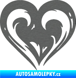 Samolepka Srdíčko 021 levá škrábaný titan