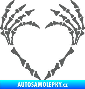Samolepka Srdíčko z kostí škrábaný titan