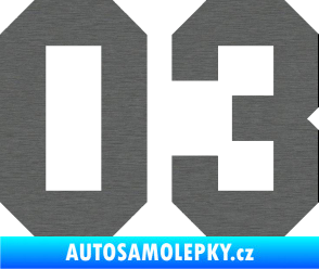 Samolepka Startovní číslo 03 škrábaný titan