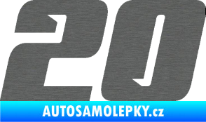 Samolepka Startovní číslo 20 typ 6 škrábaný titan