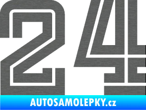 Samolepka Startovní číslo 24 typ 7 škrábaný titan