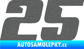 Samolepka Startovní číslo 25 typ 6 škrábaný titan