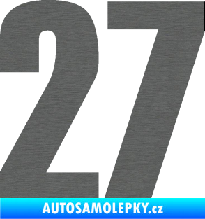 Samolepka Startovní číslo 27 typ 2     škrábaný titan