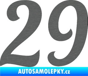 Samolepka Startovní číslo 29 typ 3 škrábaný titan