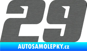 Samolepka Startovní číslo 29 typ 6 škrábaný titan