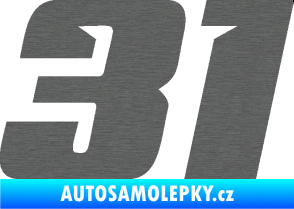 Samolepka Startovní číslo 31 typ 6 škrábaný titan
