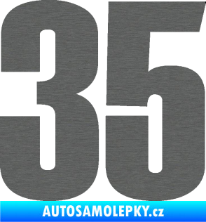 Samolepka Startovní číslo 35 typ 2  škrábaný titan