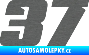 Samolepka Startovní číslo 37 typ 6 škrábaný titan