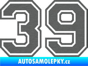 Samolepka Startovní číslo 39 typ 4 škrábaný titan