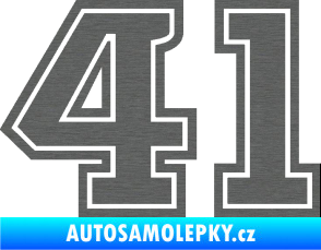 Samolepka Startovní číslo 41 typ 5 škrábaný titan