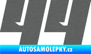 Samolepka Startovní číslo 44 typ 6 škrábaný titan
