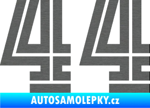 Samolepka Startovní číslo 44 typ 7 škrábaný titan