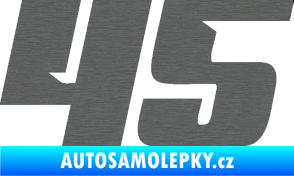Samolepka Startovní číslo 45 typ 6 škrábaný titan