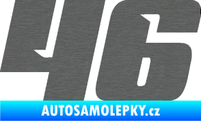 Samolepka Startovní číslo 46 typ 6 škrábaný titan