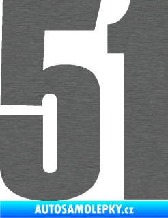 Samolepka Startovní číslo 51 typ 2 škrábaný titan