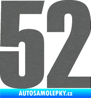 Samolepka Startovní číslo 52 typ 2  škrábaný titan