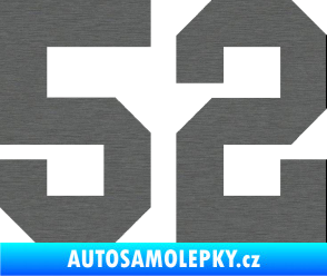 Samolepka Startovní číslo 52 škrábaný titan