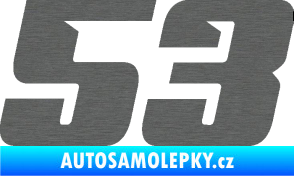 Samolepka Startovní číslo 53 typ 6 škrábaný titan