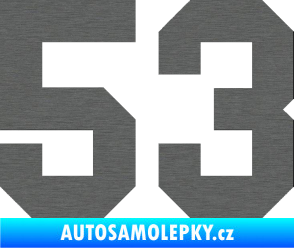 Samolepka Startovní číslo 53 škrábaný titan
