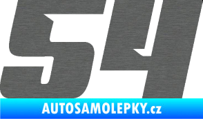 Samolepka Startovní číslo 54 typ 6 škrábaný titan