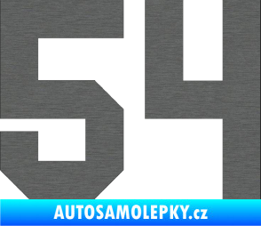 Samolepka Startovní číslo 54 škrábaný titan