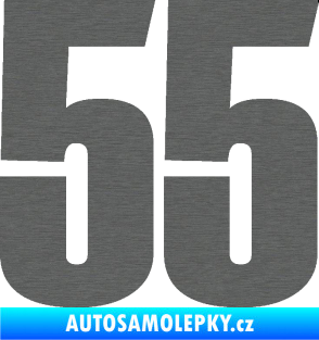 Samolepka Startovní číslo 55 typ 2   škrábaný titan