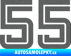 Samolepka Startovní číslo 55 typ 7 škrábaný titan
