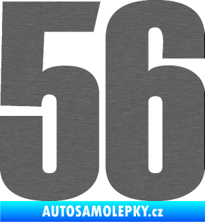 Samolepka Startovní číslo 56 typ 2   škrábaný titan