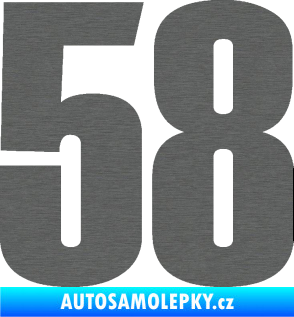 Samolepka Startovní číslo 58 typ 2    škrábaný titan