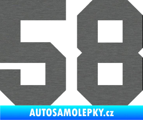 Samolepka Startovní číslo 58 škrábaný titan