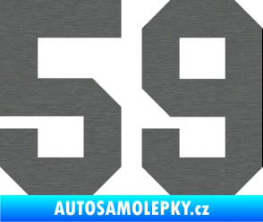 Samolepka Startovní číslo 59 škrábaný titan