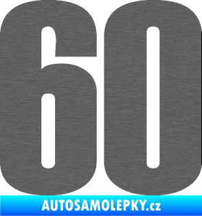 Samolepka Startovní číslo 60 typ 2     škrábaný titan