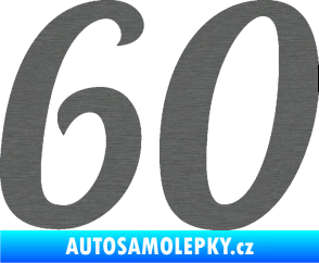 Samolepka Startovní číslo 60 typ 3 škrábaný titan