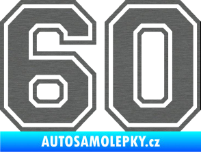Samolepka Startovní číslo 60 typ 4 škrábaný titan