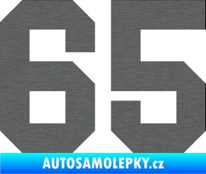 Samolepka Startovní číslo 65 škrábaný titan