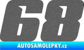 Samolepka Startovní číslo 68 typ 6 škrábaný titan