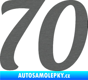 Samolepka Startovní číslo 70 typ 3  škrábaný titan