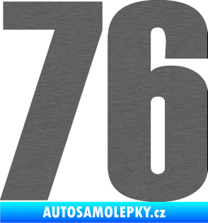 Samolepka Startovní číslo 76 typ 2       škrábaný titan
