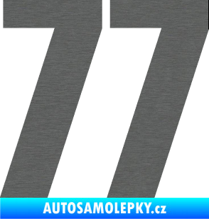 Samolepka Startovní číslo 77 typ 2        škrábaný titan