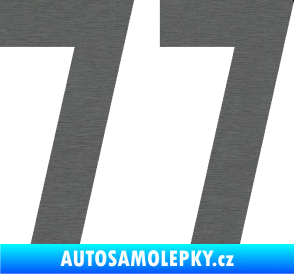 Samolepka Startovní číslo 77 škrábaný titan