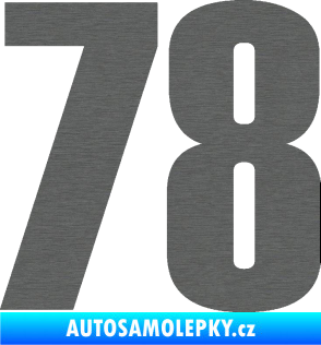 Samolepka Startovní číslo 78 typ 2         škrábaný titan