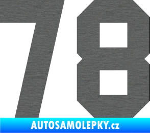 Samolepka Startovní číslo 78 škrábaný titan