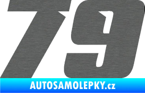 Samolepka Startovní číslo 79 typ 6 škrábaný titan