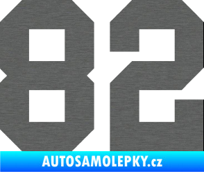 Samolepka Startovní číslo 82 škrábaný titan