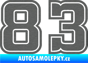 Samolepka Startovní číslo 83 typ 5 škrábaný titan
